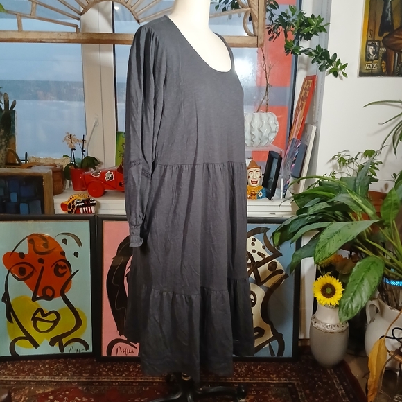 NEW Denim & Co. Canyon Retreat Easy Midi Dress Size 2X / Dark Blue-Grey - Picture 3 of 10